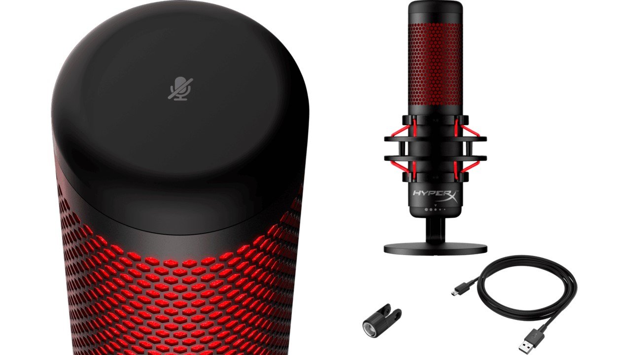 HyperX QuadCast - USB Microphone (Black-Red) - Red Lighting